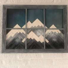 Mountain in Window Wall Art