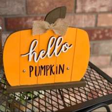 “Hello Pumpkin” Wood Decor
