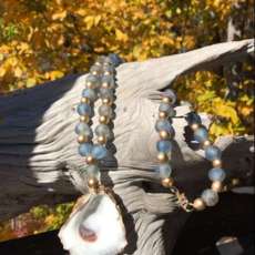 Oyster and Recycled Glass Necklace