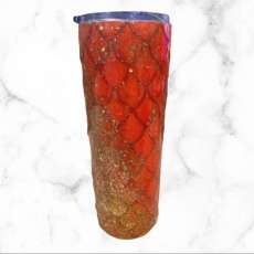 20oz Dragon/Mermaid Scale Glitter Tumbler