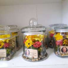 Memorial Jars With Preserved Flowers
