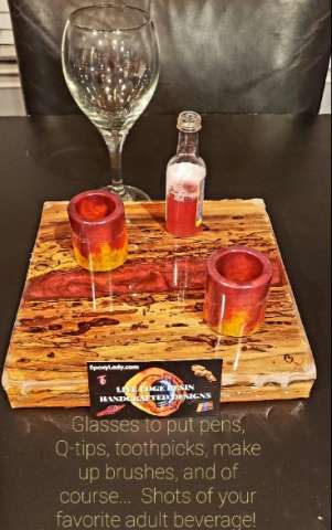 Live Edge Resin River Tables & Handmade Resin Cups