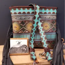 Southwestern, With Fringe, Double Loop Kangaroo Lace and Inside Pocket