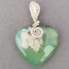 Blossom Agate Wrapped in Sterling Silver