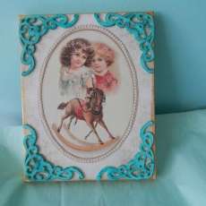 Vintage Rocking Horse With Little Girls