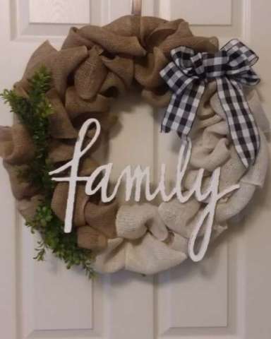 Beautiful 2 Tone Burlap Wreath