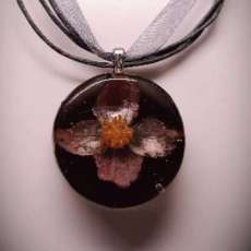 Dried Cactus Flower in Resin Pendant
