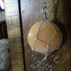 Citrine Crystal Silver Wrapped Necklace