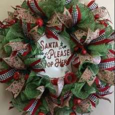 Santa Please Stop Here Wreath