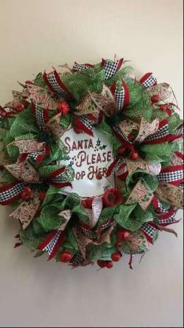 Santa Please Stop Here Wreath