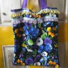 Blue Flowers /Shopping Bag