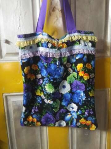 Blue Flowers /Shopping Bag