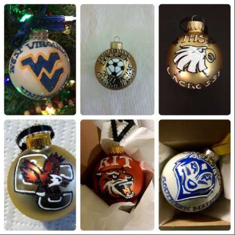 Hand Painted College Ornaments