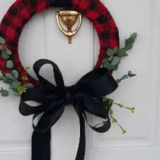 Buffalo Red Flannel Wreath.