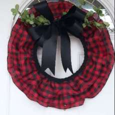 Buffalo Red Flannel Wreath.