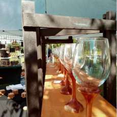 Wood Stemmed Wine Glasses