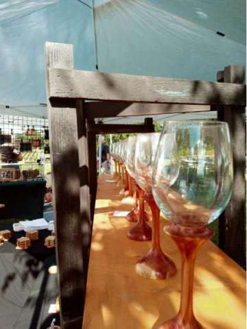 Wood Stemmed Wine Glasses