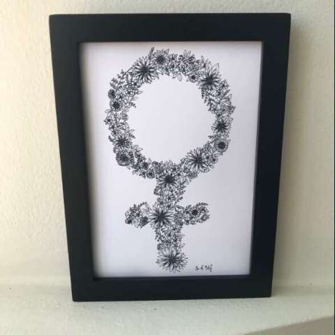 Venus Feminist Floral Print