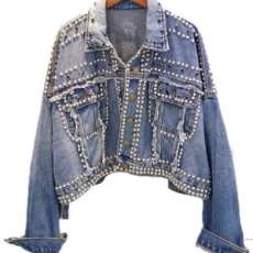 Pearls and Studs Jeans Jacket