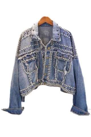 Pearls and Studs Jeans Jacket