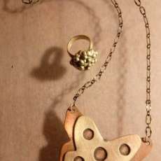 Butterfly Necklace, Copper and Bronze
