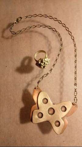 Butterfly Necklace, Copper and Bronze