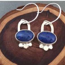 Blue Lapus and Sterling Silver Earrings