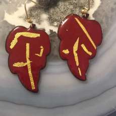 Enameled Earrings With 24k Gold Foil