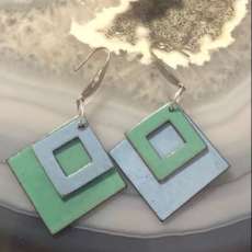 Enameled Earrings on Copper