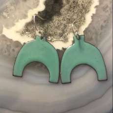 Enameled Earrings on Copper