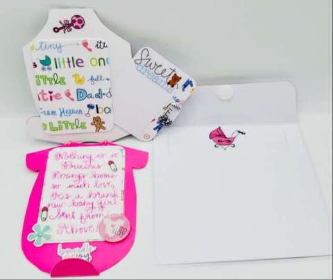 Shaped Greeting Cards - Baby Onesies (Girl)