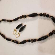 Black Necklace and Earrings