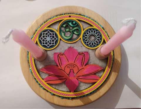 Lotus Om Charging Plate/Candle Holder