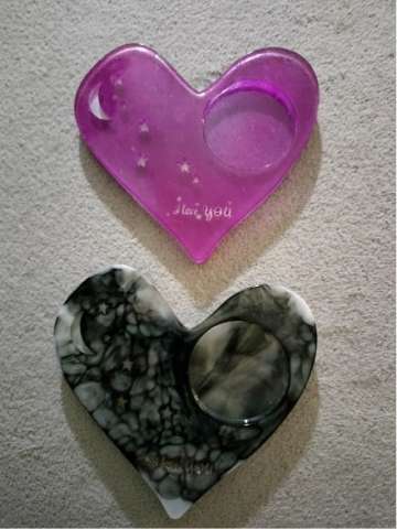 Resin I Love You Heart Candle Holder