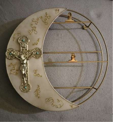 Crescent Moon & Cross Card/Note Holder