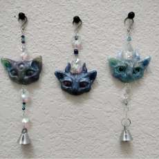 Custom Mischief Cat Head Ornaments