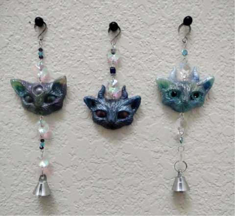 Custom Mischief Cat Head Ornaments