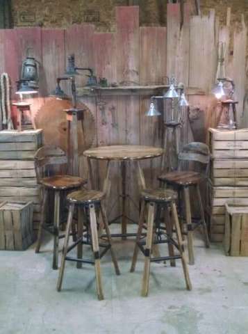 Bar Table, Stools & Lamps