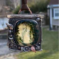 Moss Agate Aquarium Pendant