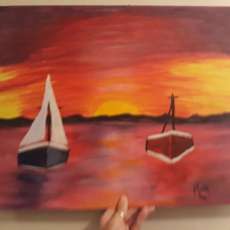 Sunset Sail Boats