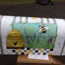 Double Sided Hand Painted Bee Hive Mailbox