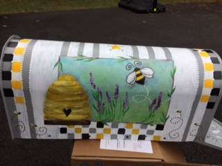 Double Sided Hand Painted Bee Hive Mailbox