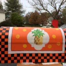 Hand Painted Pineapple Mailbox