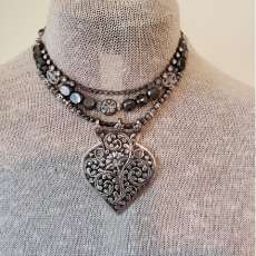 Triple Strand Choker With Vintage Focal