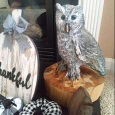 Chainsaw Carved Screech Owl