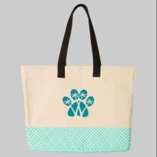 Classic Paw Print Beach Tote Bag
