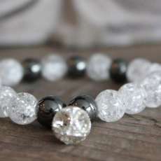 Crackled Quartz & Hematite