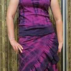 Razzleberry Marble Singlet, Scarf & Skirt