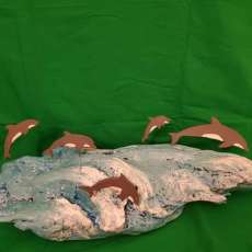 Pod of Dolphin From Driftwood Root
