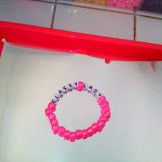 Stretchy Pink Classy Lady Pony Bead Bracelet